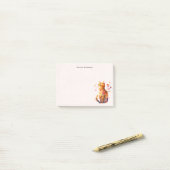 Post-it® Cute Tabby Chat avec Coeurs (Sur un bureau)