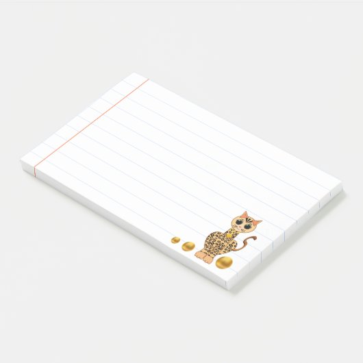 Post-it® Cute Tiger Chat & Dots Or (Incliné)