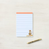 Post-it® Cute Tiger Chat & Dots Or (Sur un bureau)