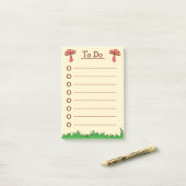 Post-it® Cute Toadstool Champignons à faire (Sur un bureau)