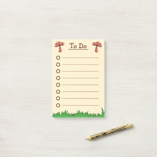 Post-it® Cute Toadstool Champignons à faire (Sur un bureau)