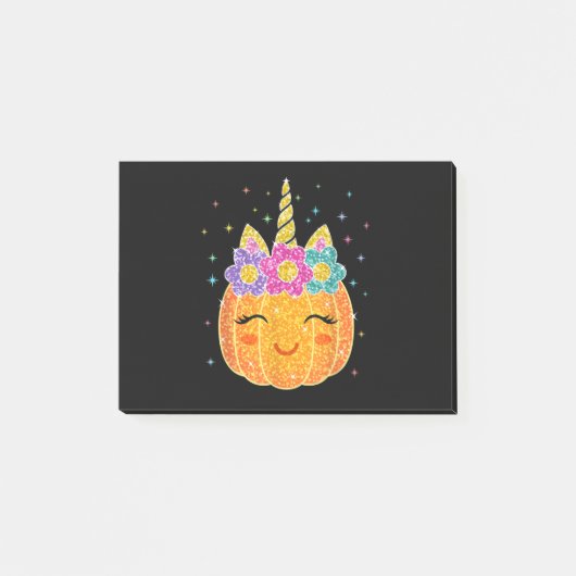 Post-it® Cute Unicorn Citrouille Halloween Thanksgiving (Devant)