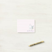 Post-it® Cute Unicorn - Personnalisé Rose Striped Kids (Sur un bureau)
