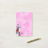 Post-it® Cute Unicorn Roses Nuages Linked Rose Post Il Note (Sur un bureau)