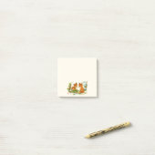 Post-it® Cute Vintage Foxes Retro Christmas Scene (Sur un bureau)