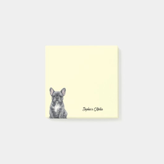 Post-it® Cute Watercolor Bulldog Trendy Custom (Devant)