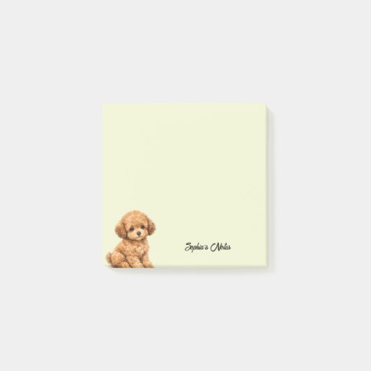 Post-it® Cute Watercolor Poodle Trendy Custom (Devant)