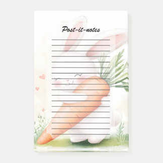 Post-it® Cute Watercolor Spring Bunny Carrot