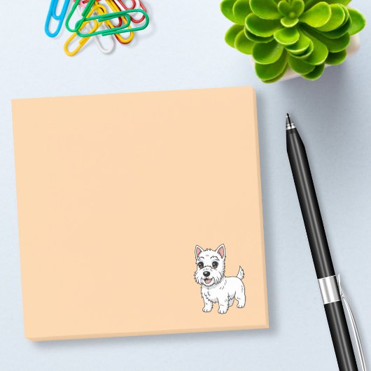 Post-it® Cute West Highland White Terrier Dog Beige