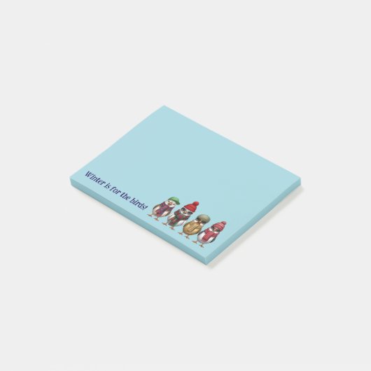 Post-it® Cute Winter Post It Notes | Winter Birds  (Incliné)