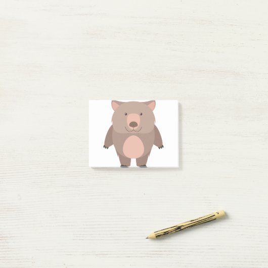 Post-it® Cute wombat (Sur un bureau)