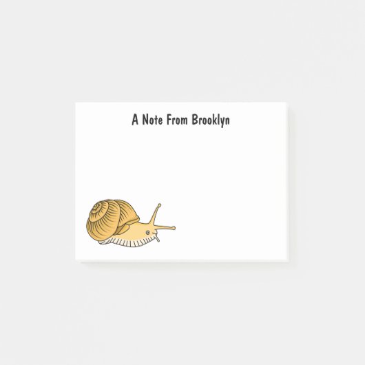 Post-it® Cute yellow snail cartoon (Devant)