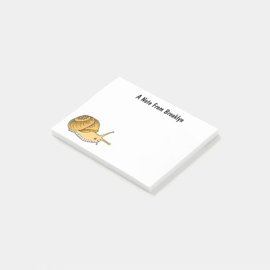 Post-it® Cute yellow snail cartoon (Incliné)