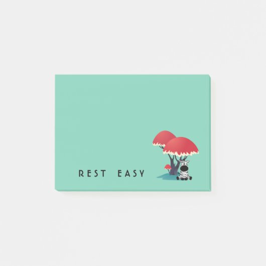 Post-it® Cute Zebra Sitting Under à Umbrella Tree (Devant)