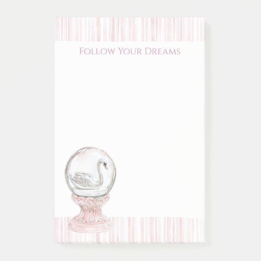 Post-it® Cygne à rayures roses (Devant)