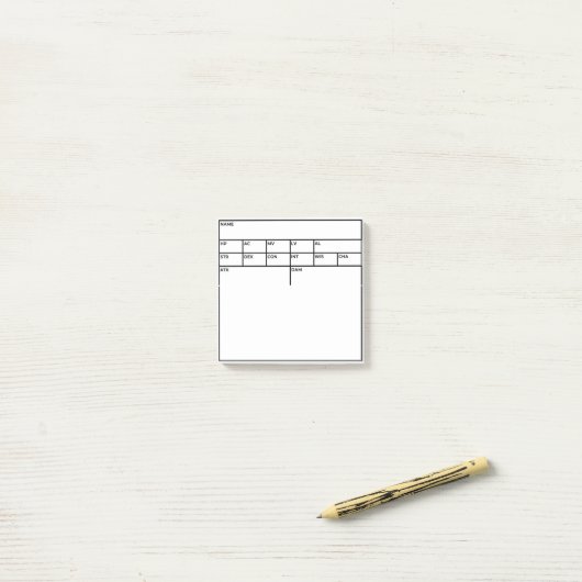 Post-it® D&D Stat Block Post-It (Sur un bureau)