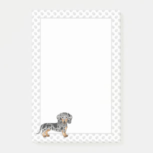 Post-it® Dachshund à poil court bringé noir et feu & pattes