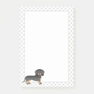Post-it® Dachshund à poil court noir et feu, chien mignon &