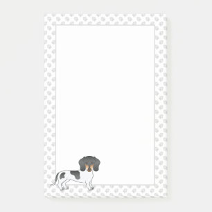 Post-it® Dachshund à poil court piebalde noir et feu & patt