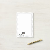 Post-it® Dachshund à poil long piebalde noir et feu & patte (Sur un bureau)