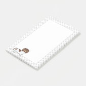 Post-it® Dachshund à poils longs piebalds Chocolat & Tan &  (Incliné)