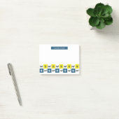Post-it® Dachshund Chien & Paw Yellow & Blue Grid (Bureau)