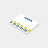 Post-it® Dachshund Chien & Paw Yellow & Blue Grid (Incliné)