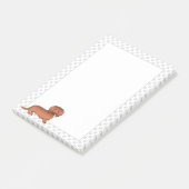 Post-it® Dachshund de dessin animé mignon aux longs cheveux (Incliné)