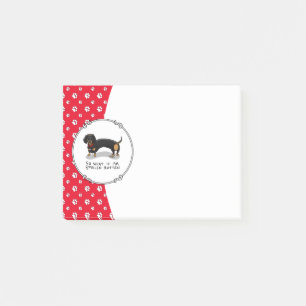 Post-it® Dachshund Dog (S noir et tan) mignonne