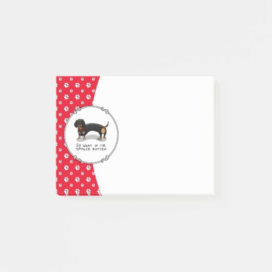 Post-it® Dachshund Dog (S noir et tan) mignonne (Devant)