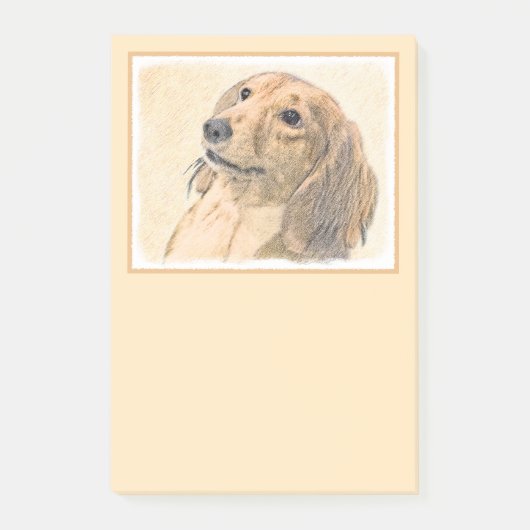 Post-it® Dachshund (Longhaerien) Peinture - Art Chien origi (Devant)
