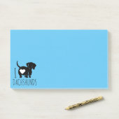 Post-it® Dachshund Love (Sur un bureau)