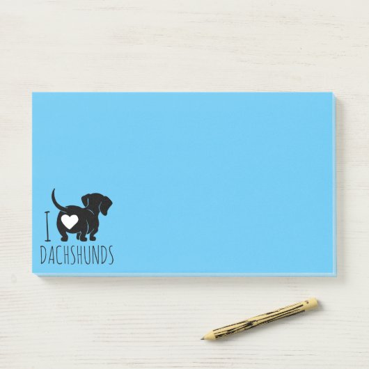 Post-it® Dachshund Love (Sur un bureau)