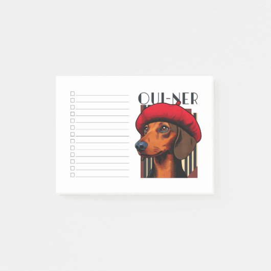 Post-it® Dachshund Oui-Ner To Do List (Devant)