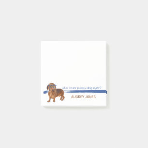 Post-it® Dachshund Petit chien avec lunettes bleues