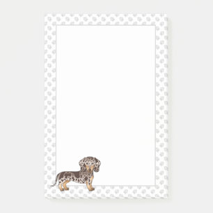 Post-it® Dachshund poils courts chocolat et panaché & patte