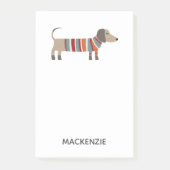 Post-it® Dachshund Sausage Chien Notes postales personnalis (Devant)