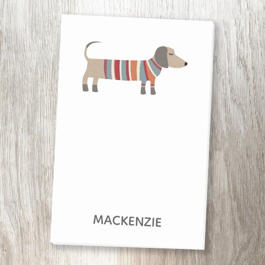 Post-it® Dachshund Sausage Chien Notes postales personnalis