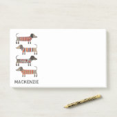 Post-it® Dachshund Sausage Chien Personnalisé (Sur un bureau)