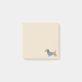 Post-it® Dachshund Wiener Dog Blue Star Sweat sur Beige (Devant)