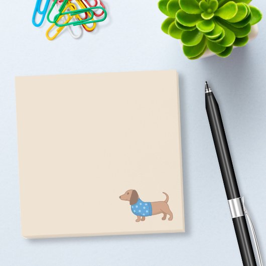 Post-it® Dachshund Wiener Dog Blue Star Sweat sur Beige