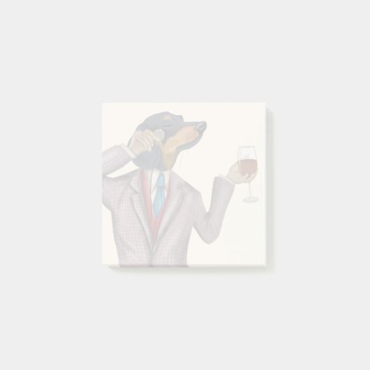 Post-it® Dachshund Wine Snob (Devant)