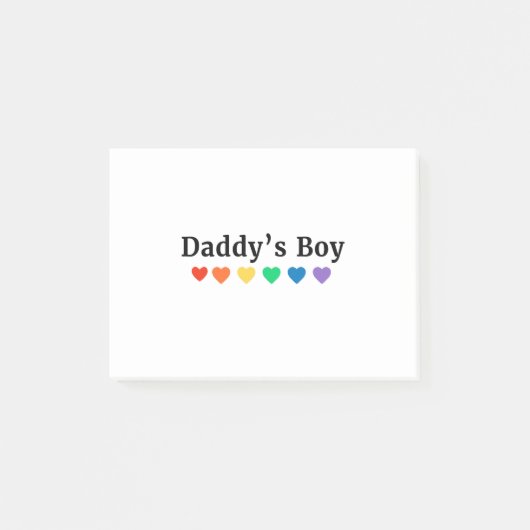 Post-it® Daddy's Boy, Pride Rainbow Hearts, Funny Cool LGBT (Devant)