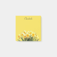 Daffodil Floral Yellow Script Nom du monogramme 3x