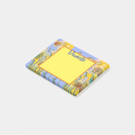 Post-it® Daffodique Aquarelle Art Femmes Nom Post It Notes (Incliné)