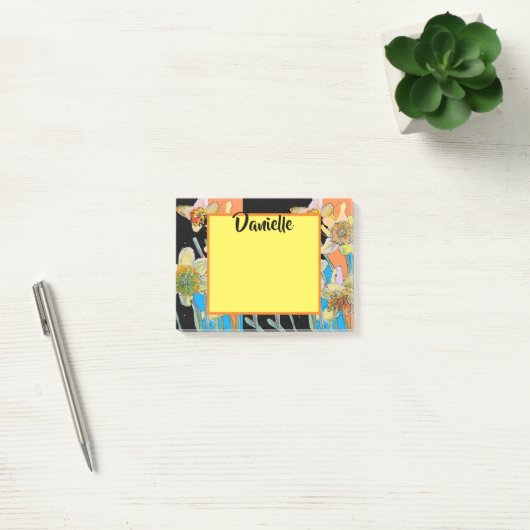 Post-it® Daffodique Aquarelle Art Femmes Nom Post It Notes (Bureau)