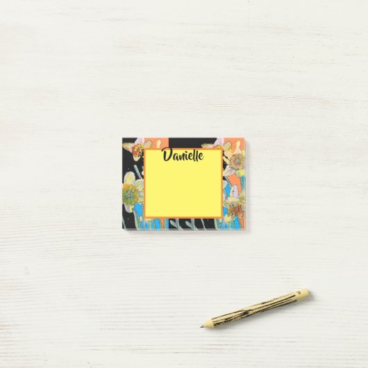 Post-it® Daffodique Aquarelle Art Femmes Nom Post It Notes (Sur un bureau)