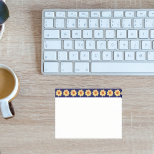 Post-it® Dahlia jaune motif floral sur la bordure bleue