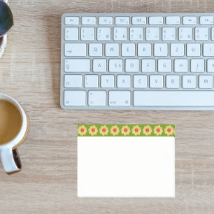 Post-it® Dahlia jaune motif floral sur la bordure verte