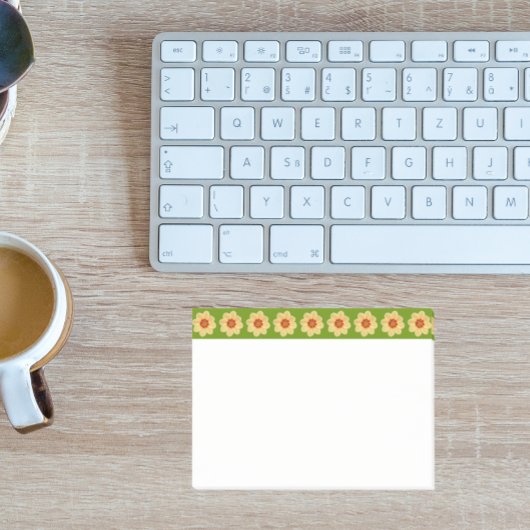 Post-it® Dahlia jaune motif floral sur la bordure verte